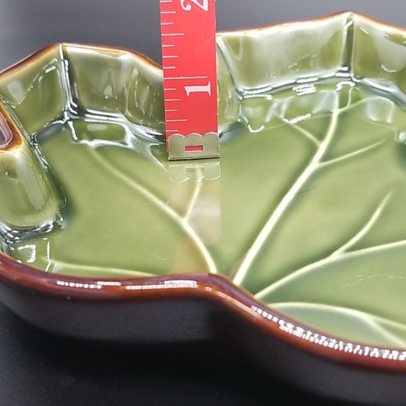 Maple and Oak Leaf Green and Brown Ceramic Dishes - Picture 7 of 10